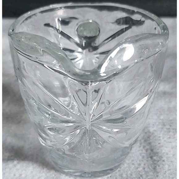 Vintage Anchor Hocking Star of David Clear Glass Creamer and Sugar Set - Picture 3 of 12